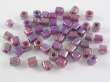 Glaskraaltje, kubus, 4mm, paars