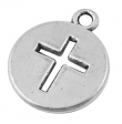 Tibertaans zilveren tag met uitgespaard kruisje