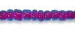 rocailles 12/0, transparant aqua met gekleurde kern, fuchsia, per 50 gr.