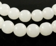 Glaskralen, 8mm, rond, milky wit per streng 35cm,
