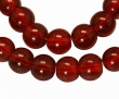 Glaskralen, 8mm, rood doorschijnend, per streng