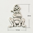 Tibetaans zilveren bedel, kikker, enkelzijdig, per stuk