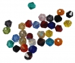 bicone glaskraaltjes, 4mm, gemengde kleur, per 4gr (ong.30st)