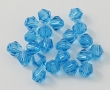 glaskraaltjes bicone, facet 4mm, aqua, per 4 gr (ong 30st)