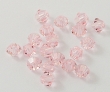 glaskraaltjes, bicone, transparant roze, per 4 gr (ong 30st)