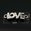 LOVE, link, antiek zilver