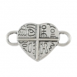 Tibetans zilveren hart, tussenstuk, per stuk