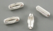 ball chain sluiting voor ketting 2,5mm, verzilverd messing per 10 stuks, geschikt voor 2,5-3mm ketting