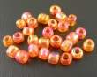 Rocailles 6/0, 4mm, rainbow color oranje, gatgrootte 1mm per  20gr