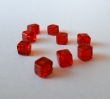 Glaskraal, kubusvormig, rooddoorschijnend, 4,5x4,5 per 10 stuks